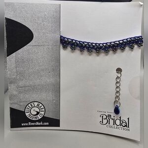 Necklace Dark Vibrant Blue Woven And Beeded Neclace